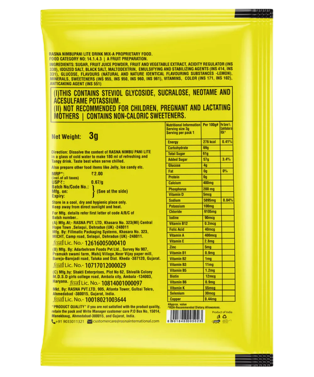 Rasna Ghar Ka Nimbupani 3g (Pack of 100) - Image 4
