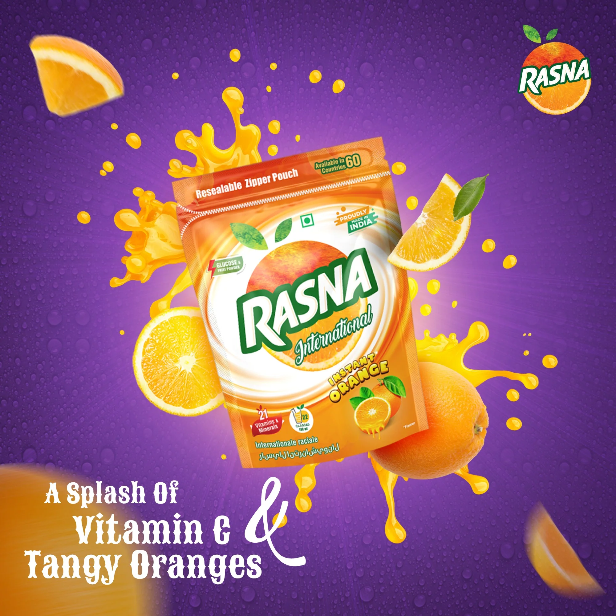 Rasna International 400gm Zipper Pouch Orange + Orange - Image 5