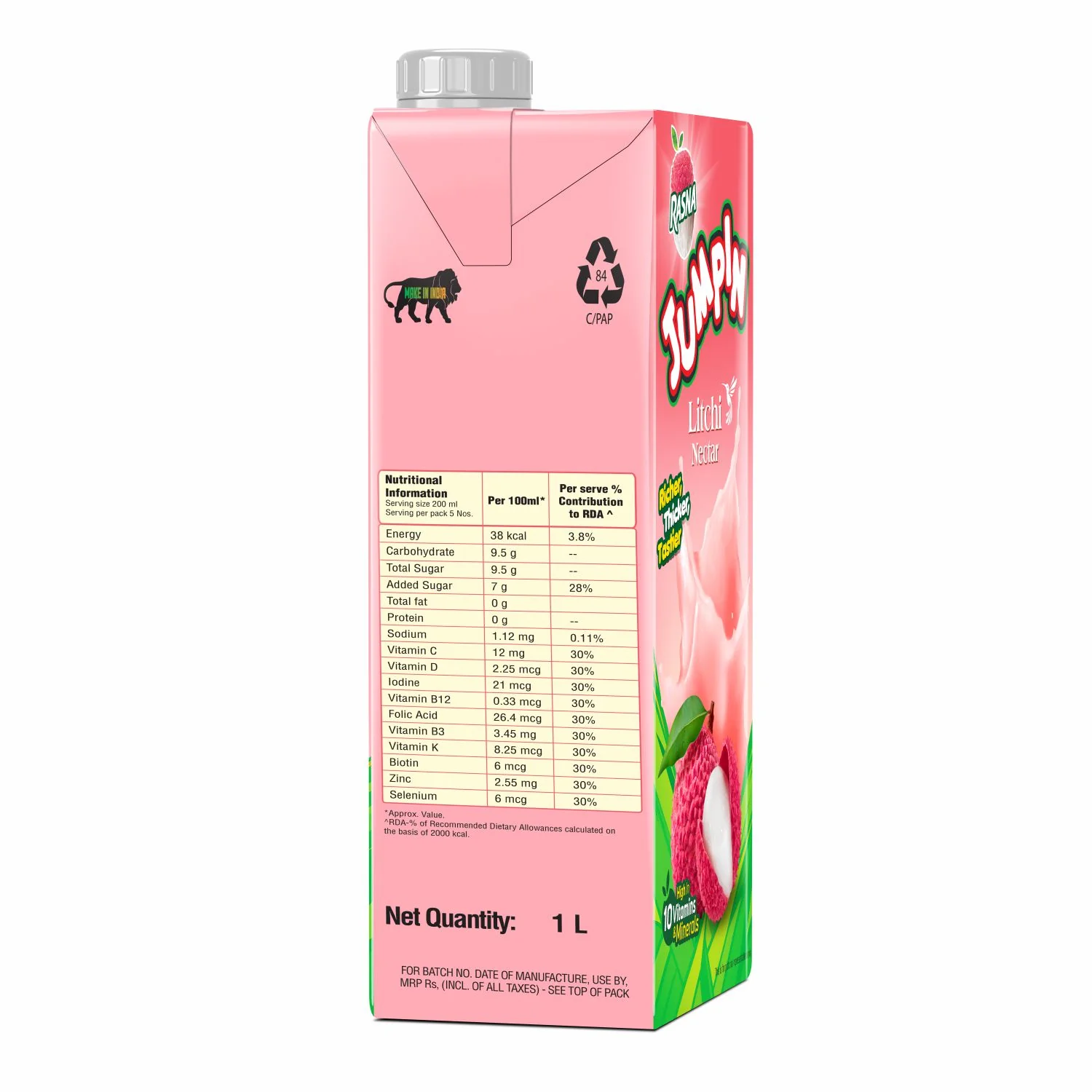 RASNA JUMPIN LITCHI NECTAR 1 LTR - Image 3