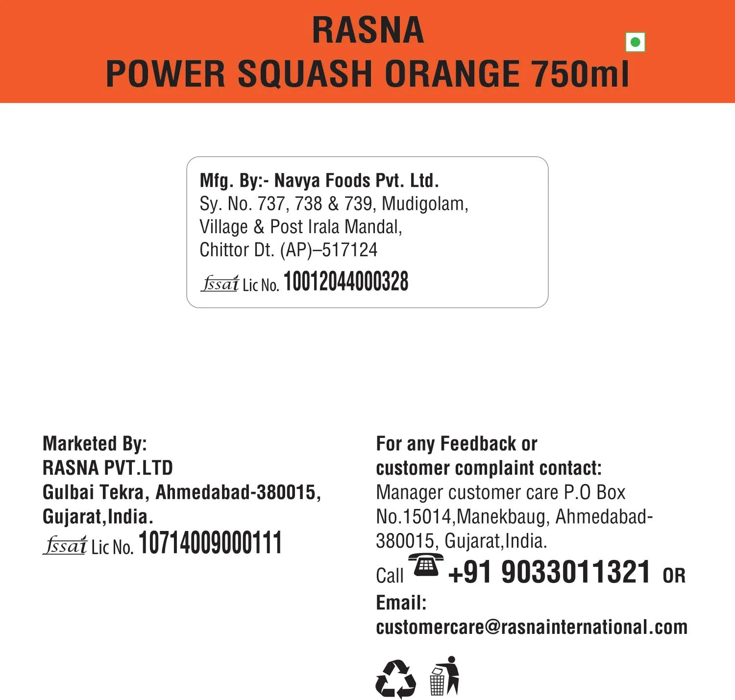 Rasna Nutri+ Squash 750 ml-Orange - Image 5
